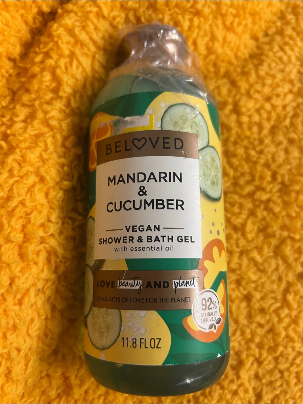 Mandarin & Cucumber Vegan Shower & Bath Gel - Green/Yellow